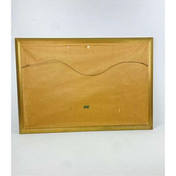 Vtg 1970 Needlepoint Cross Stitch Framed Country Farm Decor Cabin 23x33 in Large - Picture 6 of 10